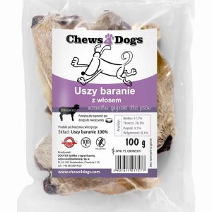 Chews 4 Dogs CHEWS UCHO BARANIE Z WŁOSEM 100G 32007 - 1 zdjęcie