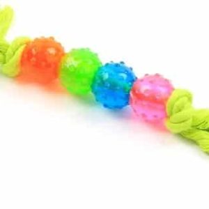 Chico Chico Zabawka gumowa kulki z wypustkami + sznur dla psów 23cm - 1 zdjęcie