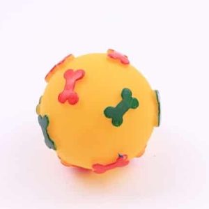 Chico Chico Zabawka vinyl piłka w kostki żółta dla psów 6cm - 1 zdjęcie