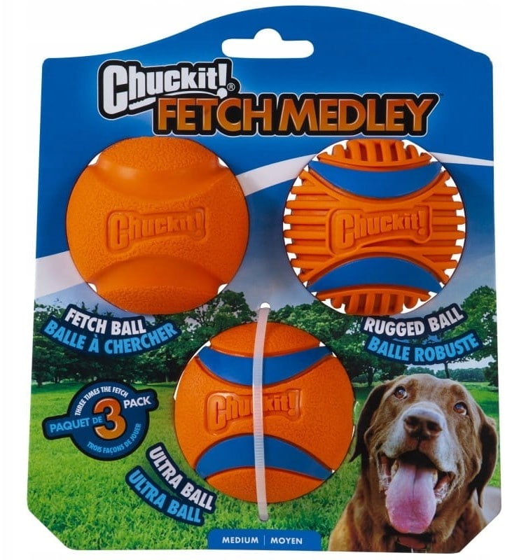 Chuckit! Piłki dla psa Fetch Medley rozm M,3pak - 1 zdjęcie