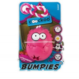 COOCKOO Coockoo Bumpies gryzak na przysmaki zapachowy z liną truskawka 13-30kg [rozmiar L] 11 x 8,7 x 7,5cm PCOO025 - 1 zdjęcie