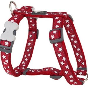 Dingo Korpus Red zakładanymi na co dzień, rozmiar L, 25 MM szerokości, obwód szyi: 46 76 cm, 56 80 cm, czerwone/białe gwiazdki - 1 zdjęcie