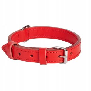 Dingo Obroża Z Podwójnej Skóry 2,2 X 45 Czerwona - 1 zdjęcie