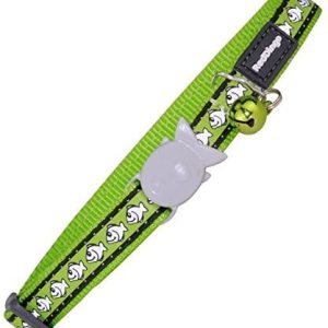 Dingo Red obroża dla kota, 12 MM/20 32 cm, odblaskowe, zielona limetka CC-RF-LG-12 - 1 zdjęcie