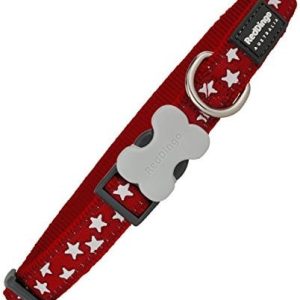 Dingo Red obroża dla psa, tłoczone, rozmiar L, 2,5 cm/41 x 64 cm, czerwony/biały - 1 zdjęcie