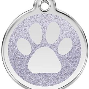 Dingo Red racicy Nieśmiertelnik brokat srebrny, mały - 1 zdjęcie