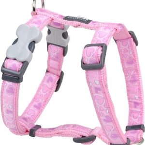Dingo Red uprząż dla psa, tłoczone, rozmiar M, 2 cm szerokości, kolor Breezy Love Pink - 1 zdjęcie