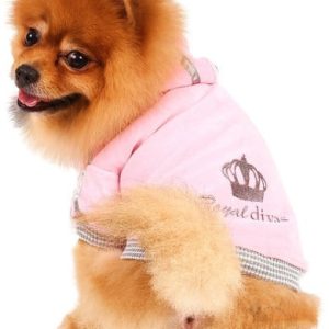 Doggy Dolly Doggy Dolly Bluza Royal Divas z kapturem różowa XXL 68-69 cm/104-106 cm DARMOWA DOSTAWA OD 95 ZŁ! - 1 zdjęcie