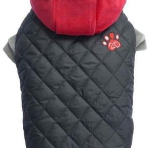 Doggy Dolly DOGGY DOLLY Kurtka szara z czerwonym kapturem L 31-33 cm/46-48 cm DARMOWA DOSTAWA OD 95 ZŁ! - 1 zdjęcie