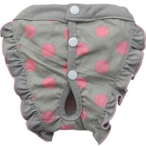 Doggy Dolly DOGGY DOLLY Majtki w groszki szare XXS 13-15 cm/26-28 cm DARMOWA DOSTAWA OD 95 ZŁ! - 1 zdjęcie