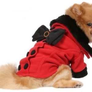 Doggy Dolly DOGGY DOLLY Płaszczyk z kokardą czerwony XXS 13-15 cm/26-28 cm DARMOWA DOSTAWA OD 95 ZŁ! - 1 zdjęcie