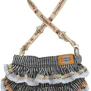 Doggy Dolly DOGGY DOLLY Spódniczka w paski z szelkami biało niebieska,M 28-30 cm/41-43 cm DARMOWA DOSTAWA OD 95 ZŁ! - 1 zdjęcie