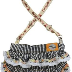Doggy Dolly DOGGY DOLLY Spódniczka w paski z szelkami biało niebieska,S 23-25 cm/36-38 cm DARMOWA DOSTAWA OD 95 ZŁ! - 1 zdjęcie
