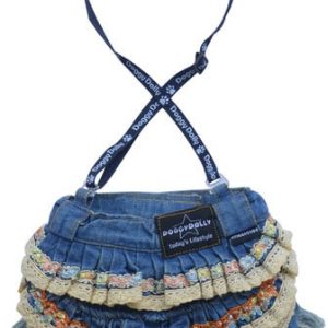 Doggy Dolly DOGGY DOLLY Spódniczka z szelkami jeansowa XXS 13-15 cm/26-28 cm DARMOWA DOSTAWA OD 95 ZŁ! - 1 zdjęcie