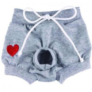 Doggy Dolly DOGGY DOLLY Spodenki z serduszkiem szare XS 18-20 cm/31-33 cm DARMOWA DOSTAWA OD 95 ZŁ! - 1 zdjęcie