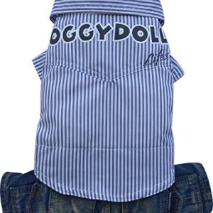 Doggydolly Doggy Dolly C195 koszula z spodnie dla psów, niebieskie paski C195 - 1 zdjęcie