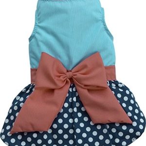 Doggydolly Doggy Dolly D336 Hundekleid Mustermix Mit Schleife, Türkis/Blau, Größe  : Xl - 1 zdjęcie
