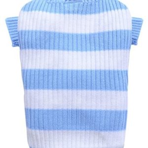 Doggydolly Doggy Dolly W050 sweter dziergany dla psów, biało-niebieskie paski - 1 zdjęcie