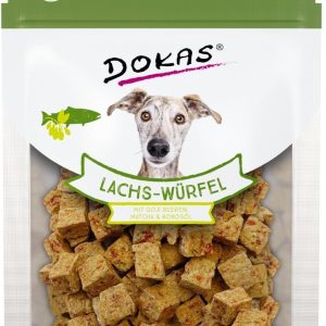 Dokas Dokas Przekąska w kształcie kosteczek Łosoś 3 x 150 g| Dostawa GRATIS od 89 zł + BONUS do pierwszego zamówienia - 1 zdjęcie