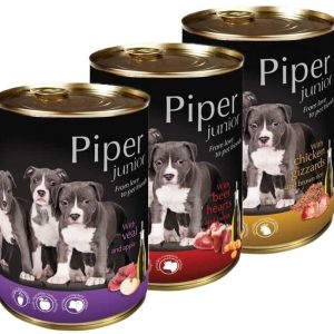 Dolina Noteci Piper Junior Dla Szczeniąt : Opakowanie - 400 g, Smak - Cielęcina i jabłko - 1 zdjęcie