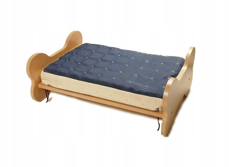 Drewniane łóżko dla psa z materacem 70x50x30 - 1 zdjęcie