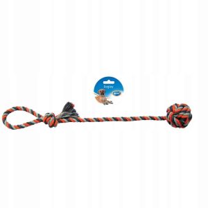 Duvo+ Zabawka dla psa Sznur Piłka z uchwytem /50cm - 1 zdjęcie