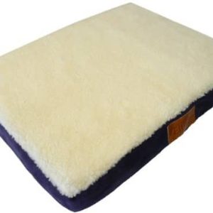 Ellie-Bo Ellie-BO ortopedyczna poduszka do leżenia, psy, z viskoelastischem pianki, strona spodnia wykonana z imitacji zamszu z skóra owcza, rozmiar M, 76,2 cm, niebieski - 1 zdjęcie