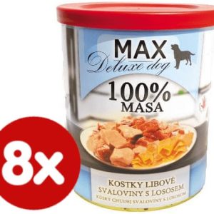 FALCO karma dla psów MAX deluxe kawałki chudego mięsa z łososiem 8 x 800 g - 1 zdjęcie