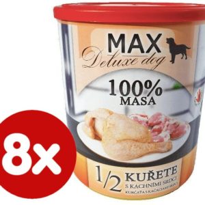 FALCO MAX karma mokra dla psów deluxe 1/2 kurczak z kaczymi sercami 8x800 g - 1 zdjęcie