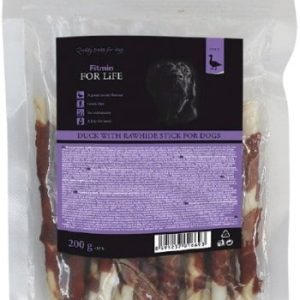 FITMIN FFL dog treat duck with rawhide stick 200g - 1 zdjęcie