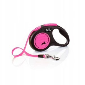 Flexi New Neon S Taśma 5m do 15kg Różowa - 1 zdjęcie