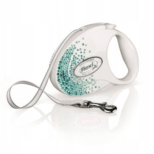 Flexi Smycz Glam Splash Ocean, M Taśma 5m, biała - 1 zdjęcie