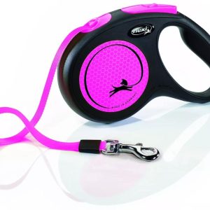 Flexi Smycz New Neon M taśma 5m/ 25kg różowy - 1 zdjęcie