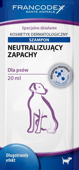 Francodex Szampon dla psów neutralizujący brzydki zapach w saszetce 20ml PFRA018 - 1 zdjęcie
