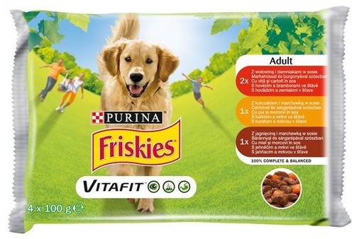 Friskies Dog Adult Saszetki 4X100G - 1 zdjęcie