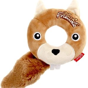 GiGwi gigwi psy Plush Friendz z pierścieniem guma piankowa, quietscher zabawek i miękkiego pluszu, m, wiewiórka - 1 zdjęcie