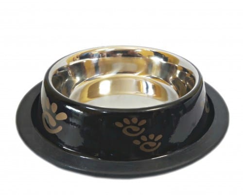 GOLDENMARKET Miska metalowa dla psa na gumie 0,25 l czarna VM-2509E_20180913141026 - 1 zdjęcie