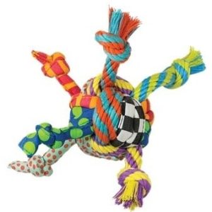 Gryzak szczeniaka Pleciona Piłka mały Szarpak 8cm - 1 zdjęcie