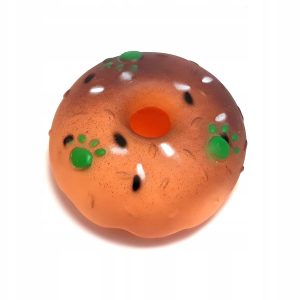 Gumowa zabawka piszcząca dla psa Donut Ciastko 8cm - 1 zdjęcie