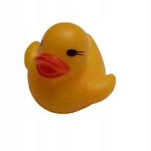 gumowy gryzak kaczka z piszczałką - wielkość 4 cm - 1 zdjęcie