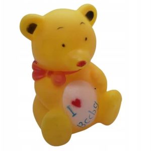 gumowy gryzak miś z piszczałką wielkość 8 cm - 1 zdjęcie