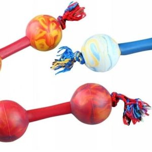 Hantel ze sznurkiem zabawka Waniliowa gryzak 19cm - 1 zdjęcie