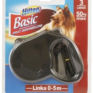 Hilton Basic 3 smycz automatyczna 5 m czarna dla psa do 50 kg DARMOWA DOSTAWA OD 95 ZŁ! - 1 zdjęcie