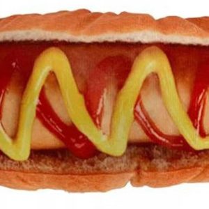 Hot-dog maskotka pluszowa dla psa piszcząca 21,5cm - 1 zdjęcie