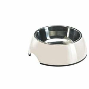HUNTER Hunter czapka z melaminy, jednokolorowa, dla psów i kotów, z wyjmowaną miską ze stali szlachetnej, 1400 ml, biały - 1 zdjęcie