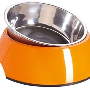 HUNTER Hunter czapka z melaminy, jednokolorowa, dla psów i kotów, z wyjmowaną miską ze stali szlachetnej, 700 ml, pomarańczowy - 1 zdjęcie