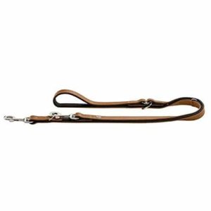 Hunter Linum Split-Leather Training Leine Seil, 15 X 200 Cm, Medium, Tabak Braun/Nappa Schwarz - 1 zdjęcie