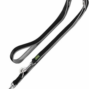 Hunter Smycz nylonowa z neoprenowym podszyciem czarno-szara Dł x szer. 200 x 2 cm regulowana - 1 zdjęcie