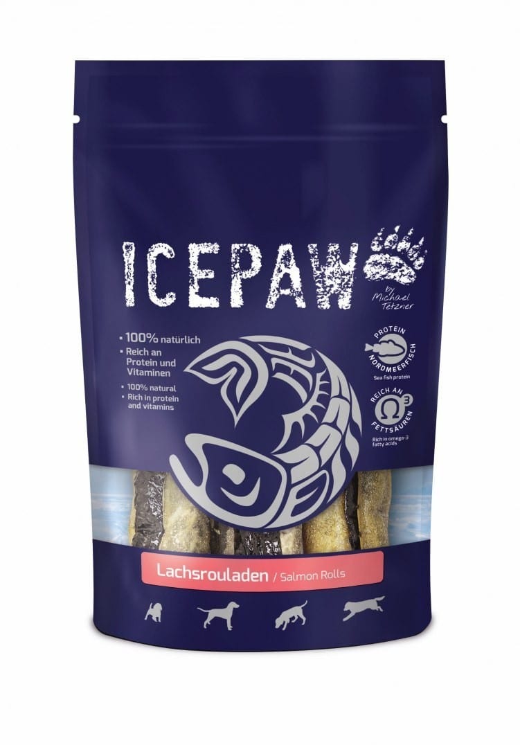 Icepaw ICEPAW Lachsrouladen  roladki do żucia dla psów ( 3 szt. ok. 200g) 4260321915902 - 1 zdjęcie