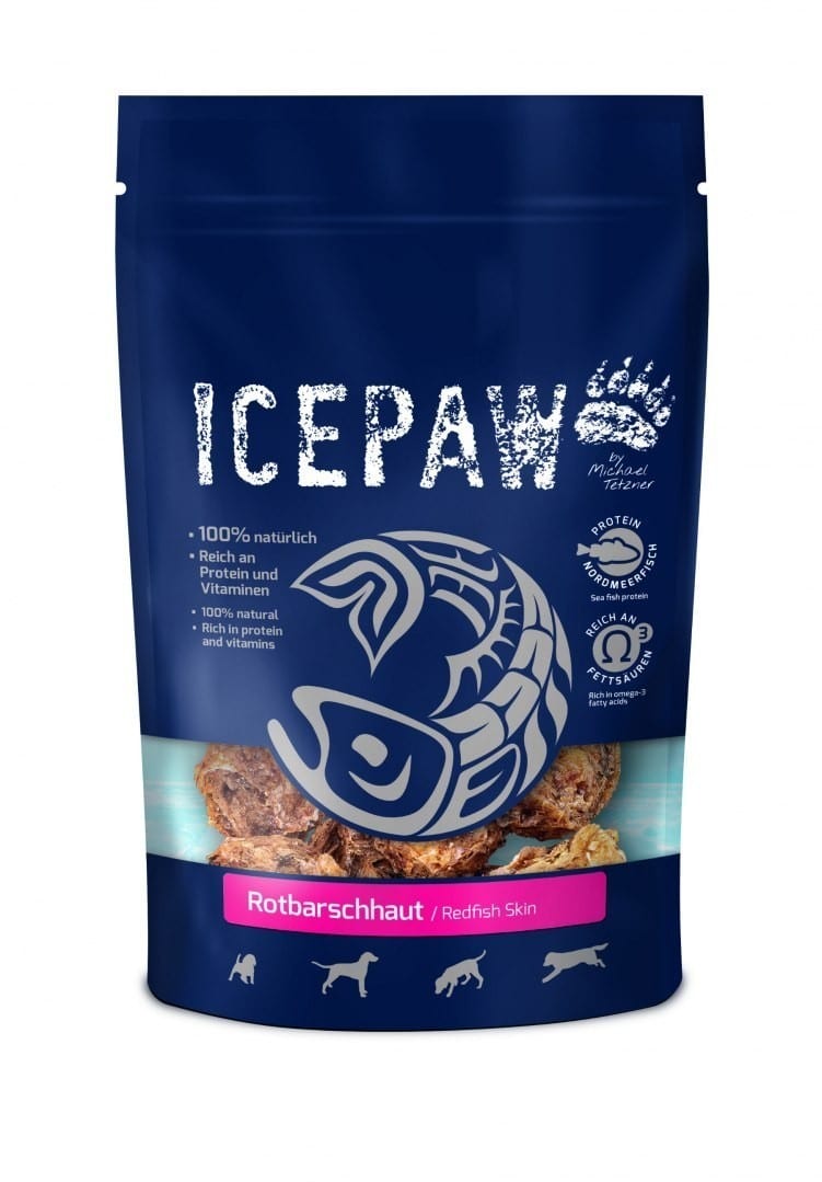 Icepaw ICEPAW Rotbarschhaut - przysmaki z karmazyna dla psów (100 g) 4260321912017 - 1 zdjęcie